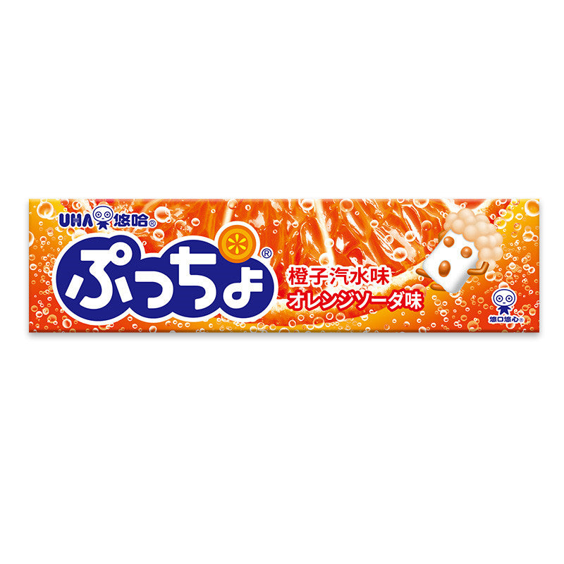 Delicious UHA Puccho Chewy Orange Soda-Flavored  Candy 50g