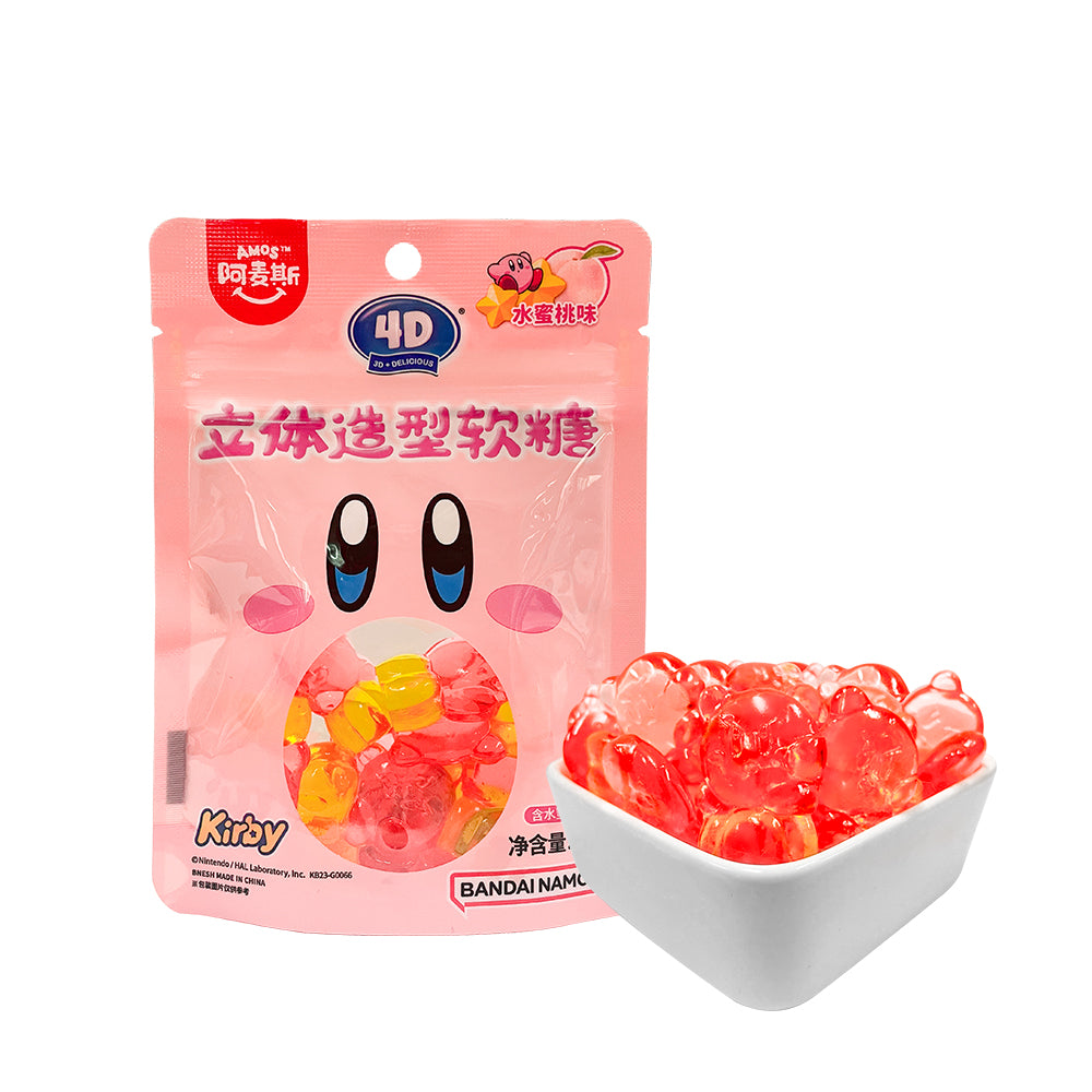 Delicious Amos 4D Peach Flavor Star Kirby Gummy Candy 60g