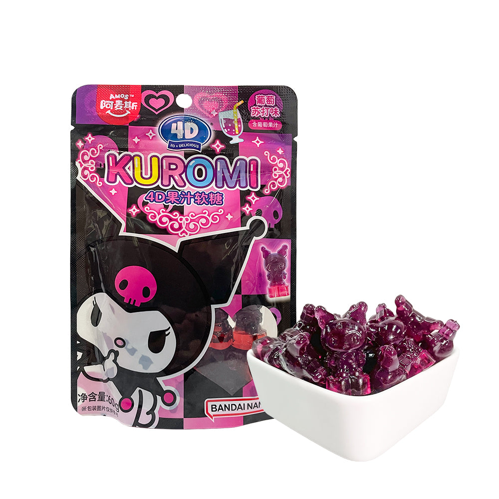 Délicieux bonbons gélifiés au raisin Amos Kuromi 60g