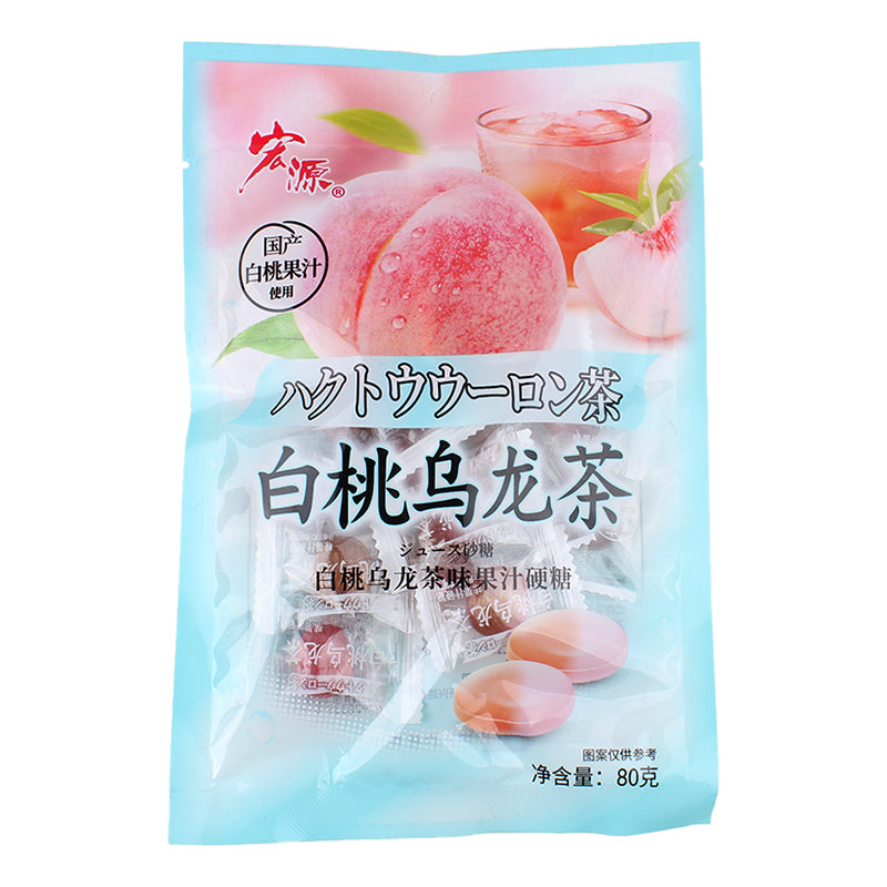 Hongyuan Pêche Blanche & Thé Oolong Bonbons Durs 80g