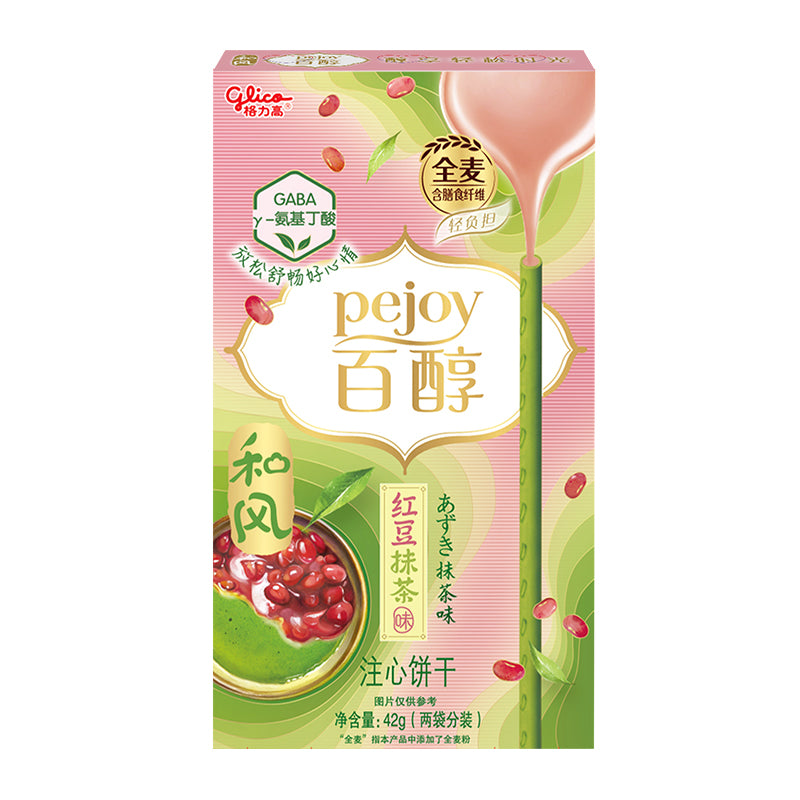 Delicious Glico Pejoy Red Bean Matcha Biscuit Sticks 42g