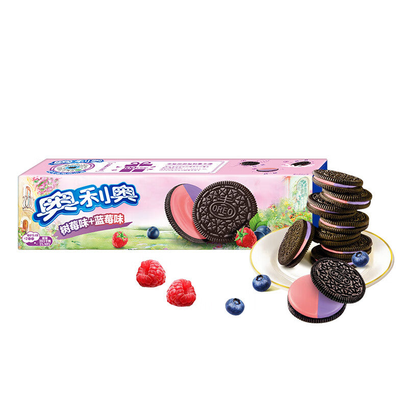 Delicious Oreo Blueberry Raspberry Flavor Sandwich Cookies 97g