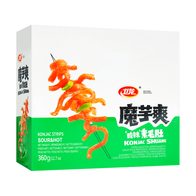 WEILONG Hot &amp; Sour Vegetarian Tripe - Made from Konjac, 12.7oz | Snacksgift