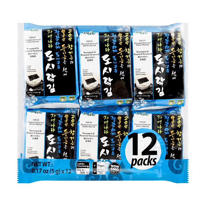 JAYONE Seasoned &amp; Rosted Seaweed Snack 60g 12pc | Snacksgift