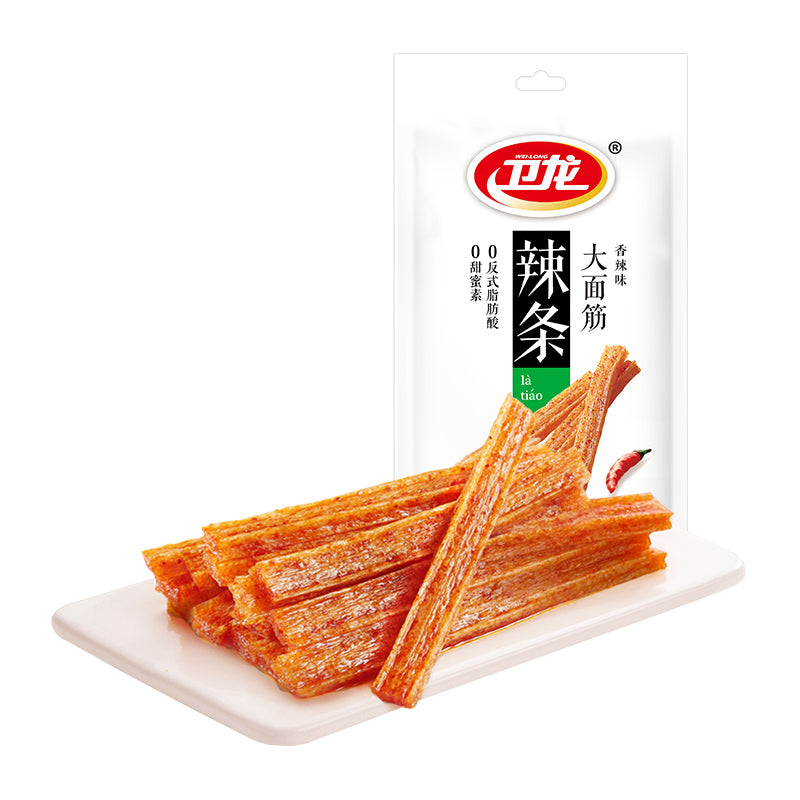 Délicieux Weilong Latiao Big Spicy Sticks Lanières Épicées Gluten Épicé 65g